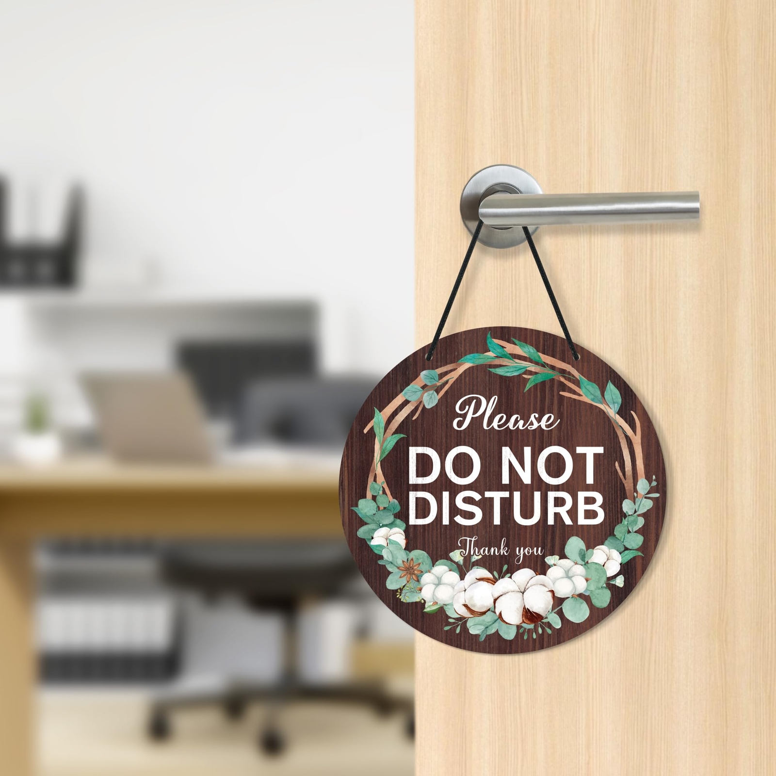 Office Sign Round PVC Door Hanger 9in In Session & Do Not Disturb Welcome & K…