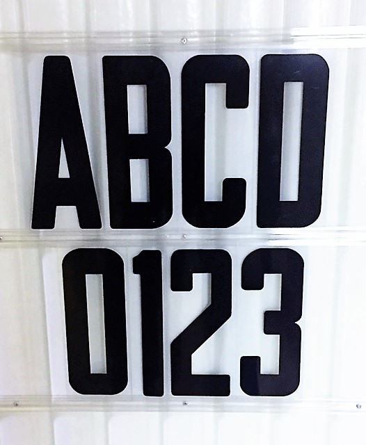 8 inch Flexible Outdoor Portable Marquee Sign Black letters Black numbers