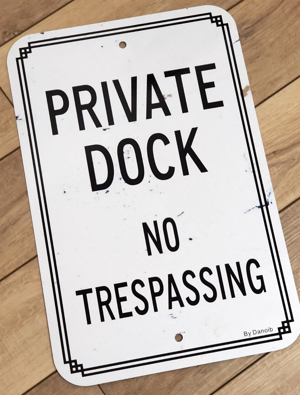 NO TRESPASSING PRIVATE DOCK 12 X 18″ Aluminum Reflective Outdoor Sign White, Bla