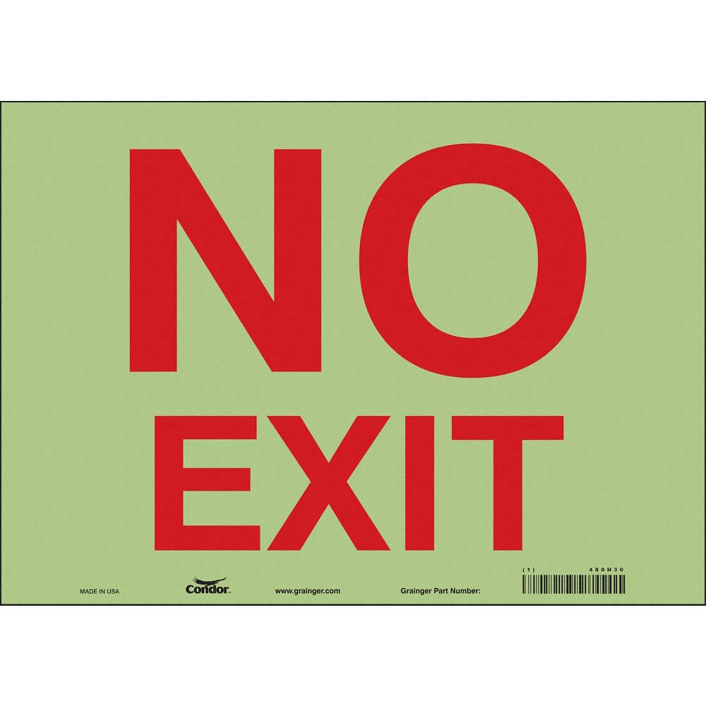 CONDOR 480H30 Safety Sign,10 in x 14 in,Glow Vinyl 480H30