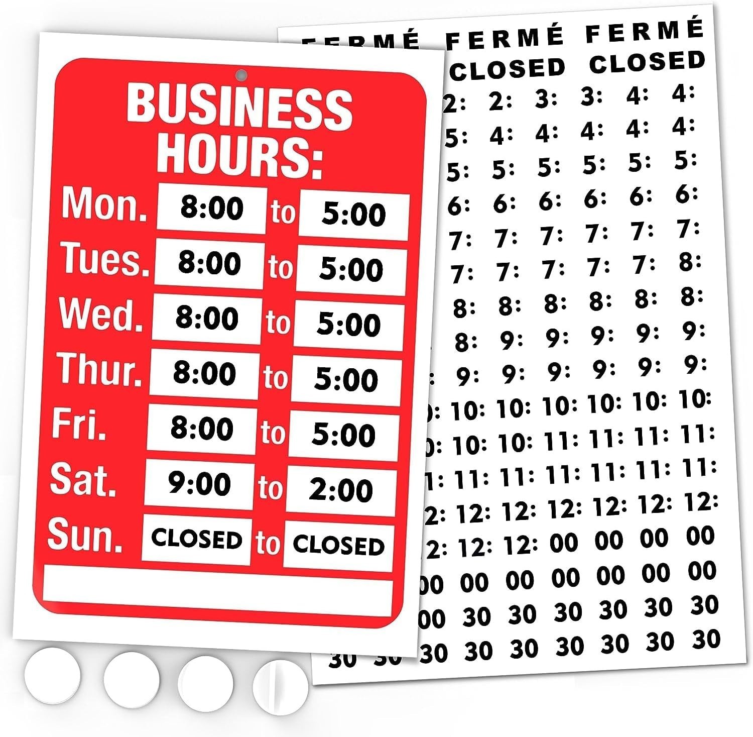 11.7×7.7 Inch Customizable Business Hours Sign – Easy Window Installation
