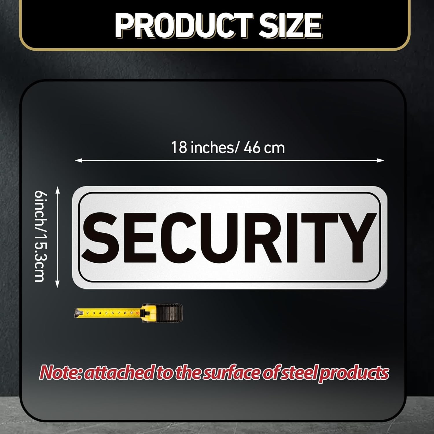 Security Car Magnet Signs 4 Pack Waterproof Reflective Heavy Duty Decals