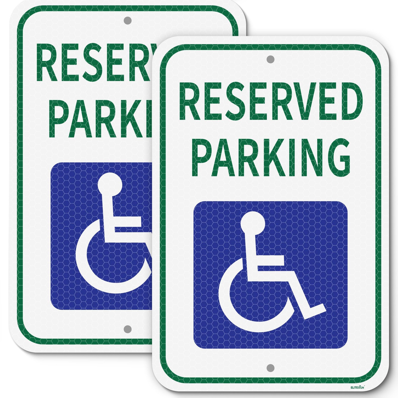 2 PCS 12×18 Inch Handicap Reserved Parking Sign 4M Reflective Weather Resist