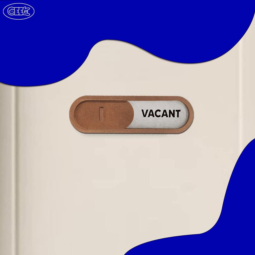 Vacant Occupied Slider Sign Grey MDF Wood Elegant Privacy Door Display