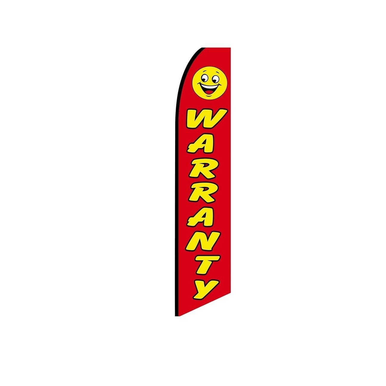 Warranty Red Swooper Flutter Feather Flag | 3ft W x 11.5ft Tall
