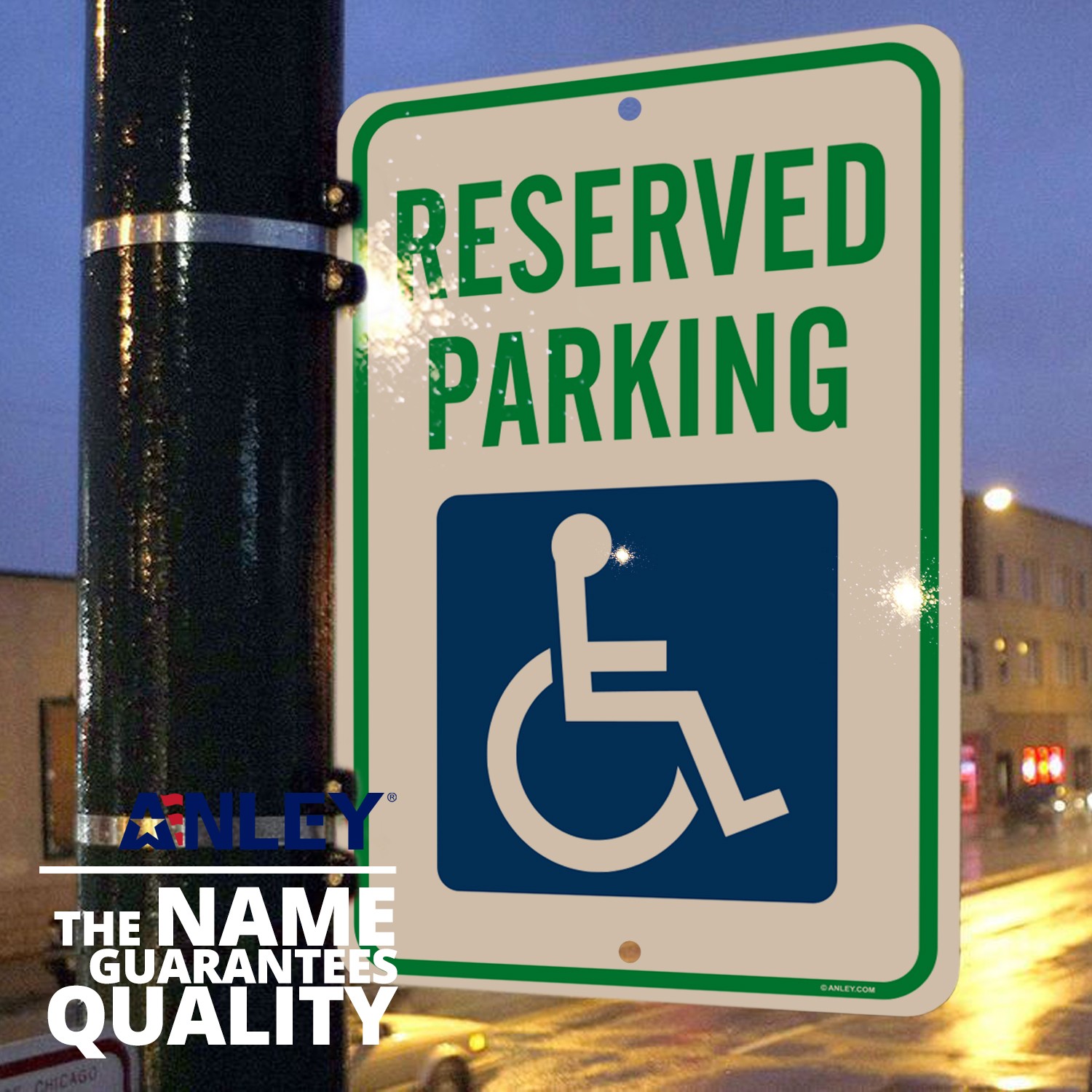 Anley Handicap Parking Sign 18 X 12 In – 40 Mil Thick Rust-Free Aluminum