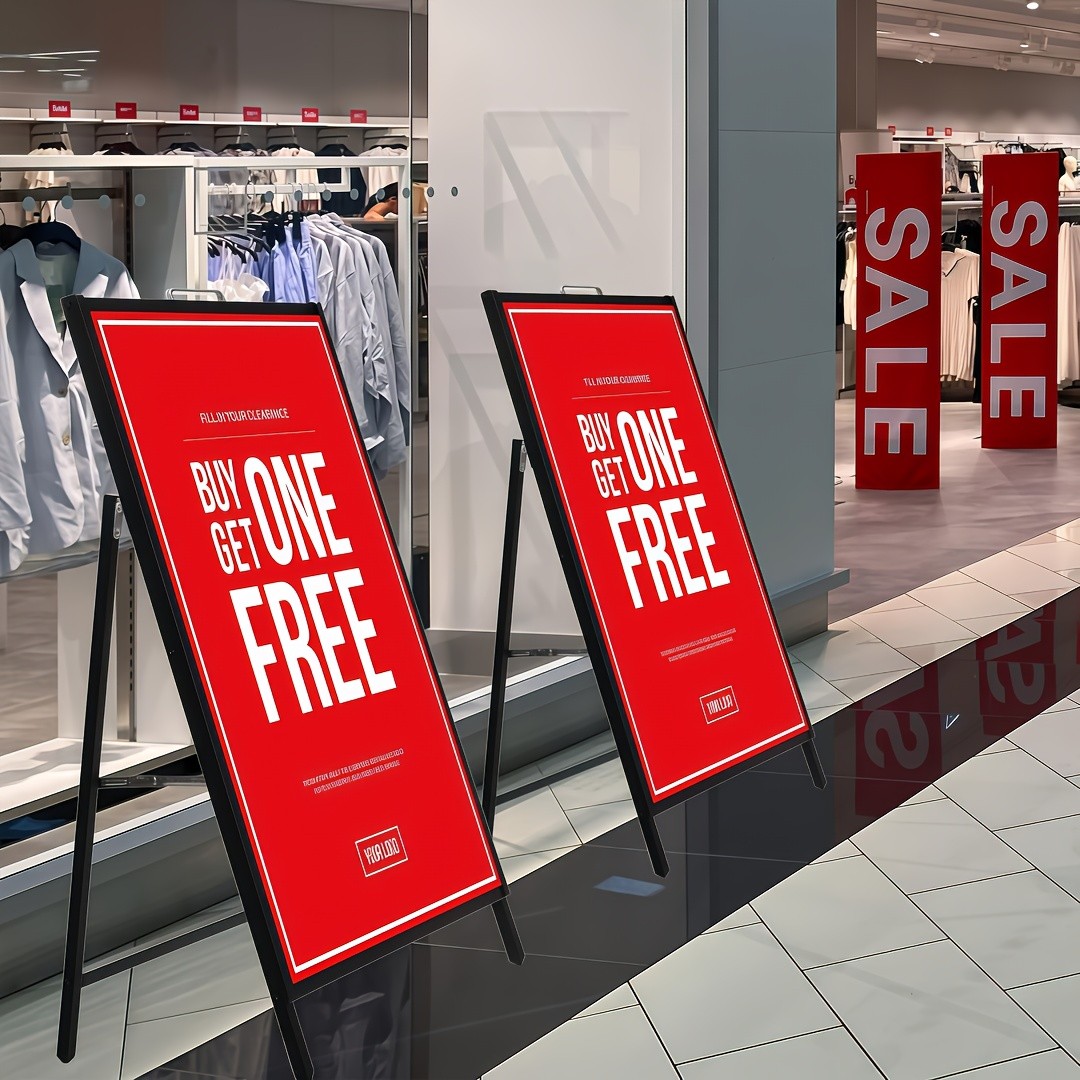 1/2pcs Heavy Duty Metal A-Frame Sidewalk Sign
