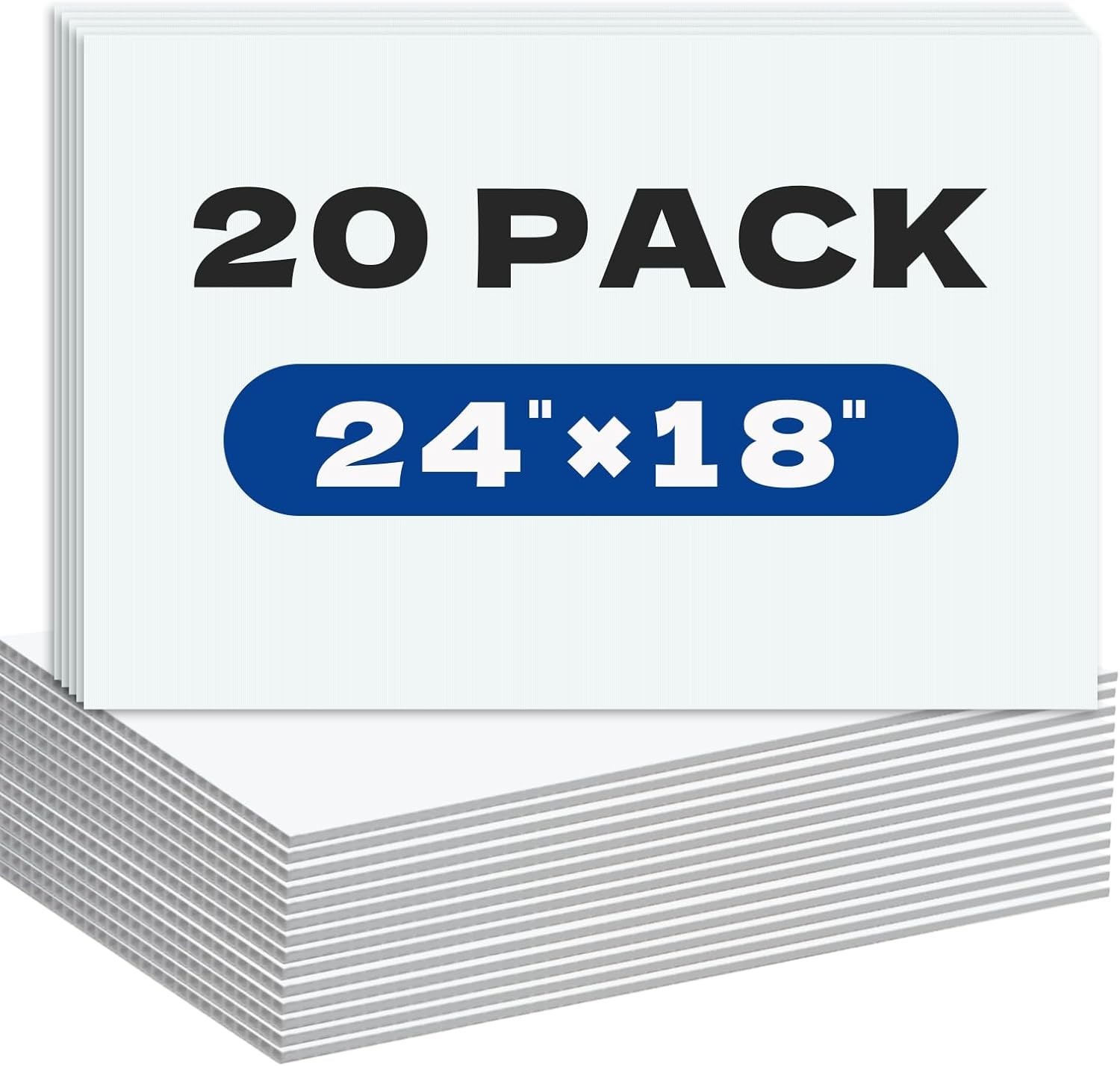 20 Pack Blank Yard Signs – 18×24 Weatherproof for Custom Events & Promotions