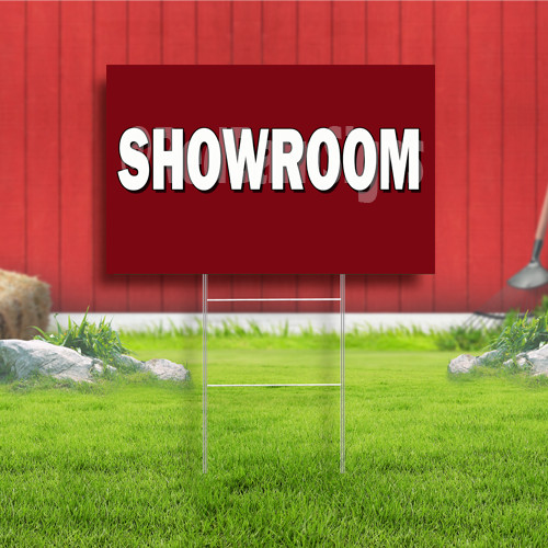 Showroom Coroplast Sign Plastic Indoor Outdoor Yard Sign FREE SHIPPING