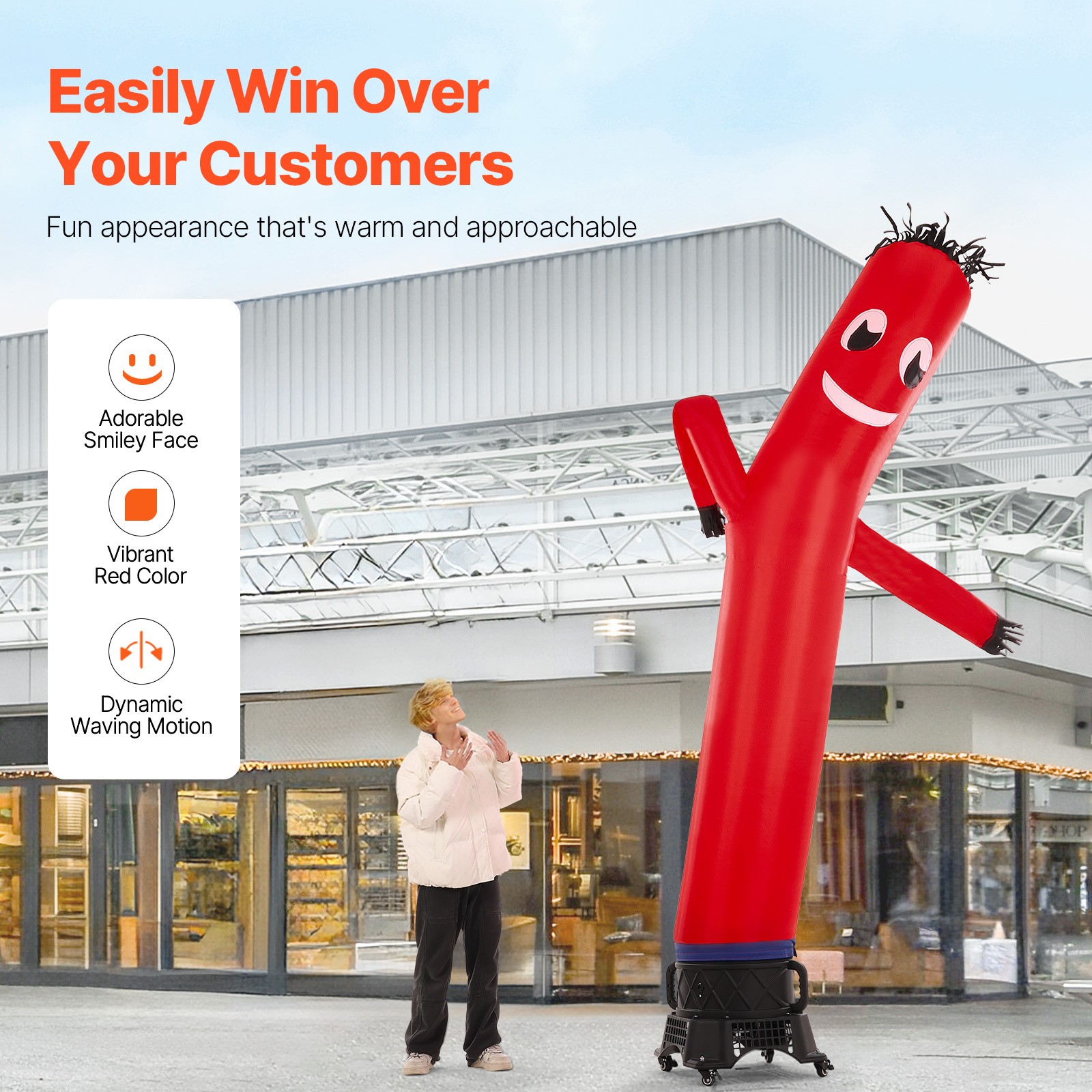 Uimoso 20 ft Wacky Waving Inflatable Tube Man with 1 HP Blower Fan