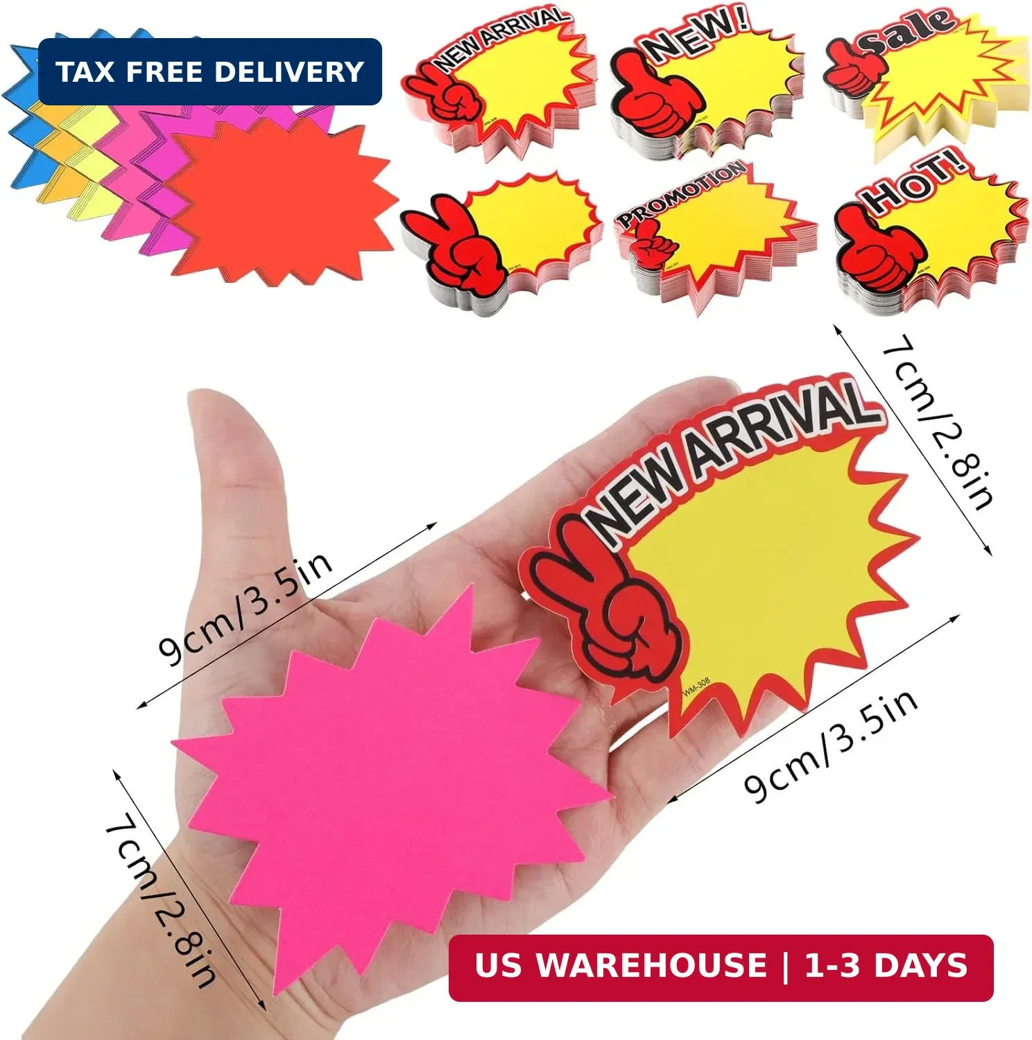 600 Pieces Starburst Signs for Price Stickers, Garage Retail Sale Signs Yard Pri