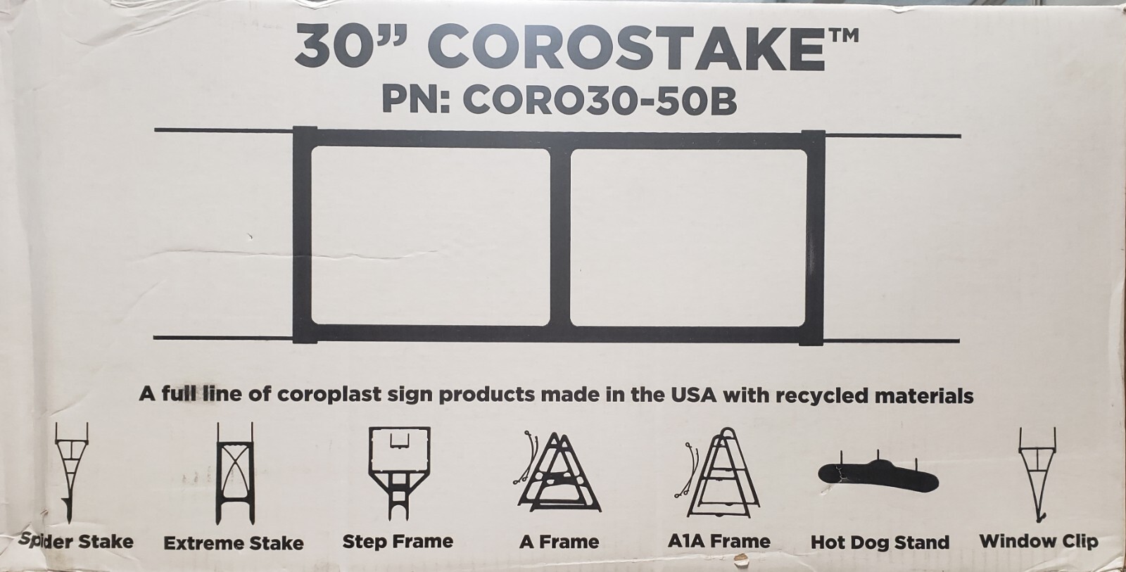 New Box of 50 Corostake 30″ Yard Sign Stake for 4mm coroplast Advertising Sale