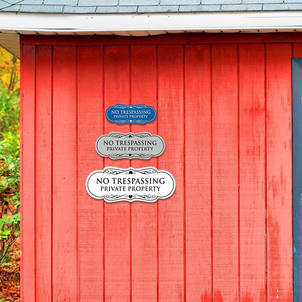Designer No Trespassing Private Property Wall or Door Sign | Security Sign for P