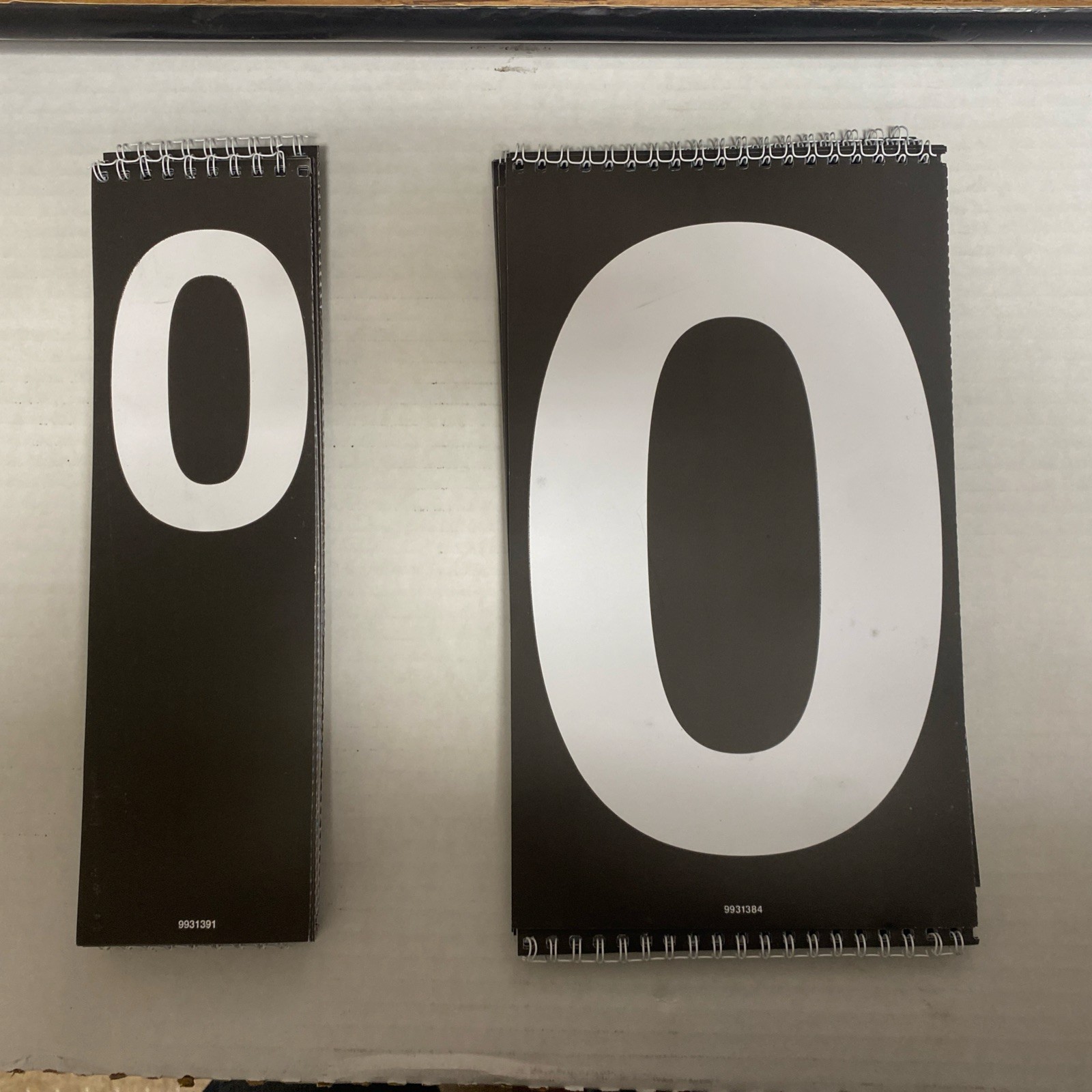 Retail Pricing Flip Board Numbers, 8-3 1/4” X 8, 5- 11 X 6 1/2”. Black/White