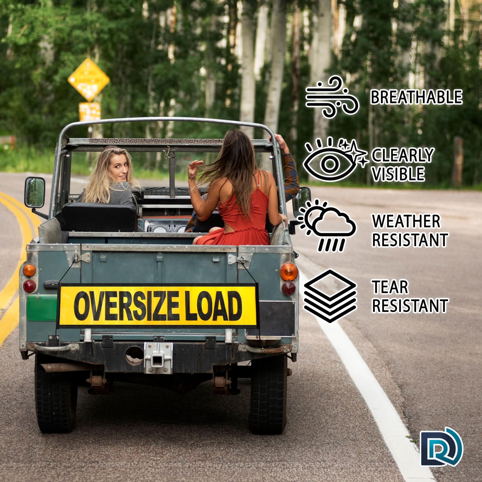 Oversize Load Signs for Trucks, 12 x 60 Inch Yellow Wide Load Warning Banners…