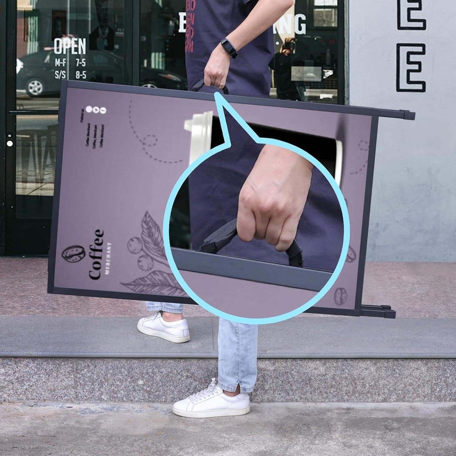 Weather-Resistant A Frame Sign Holder for 24×36 Posters – Portable Display