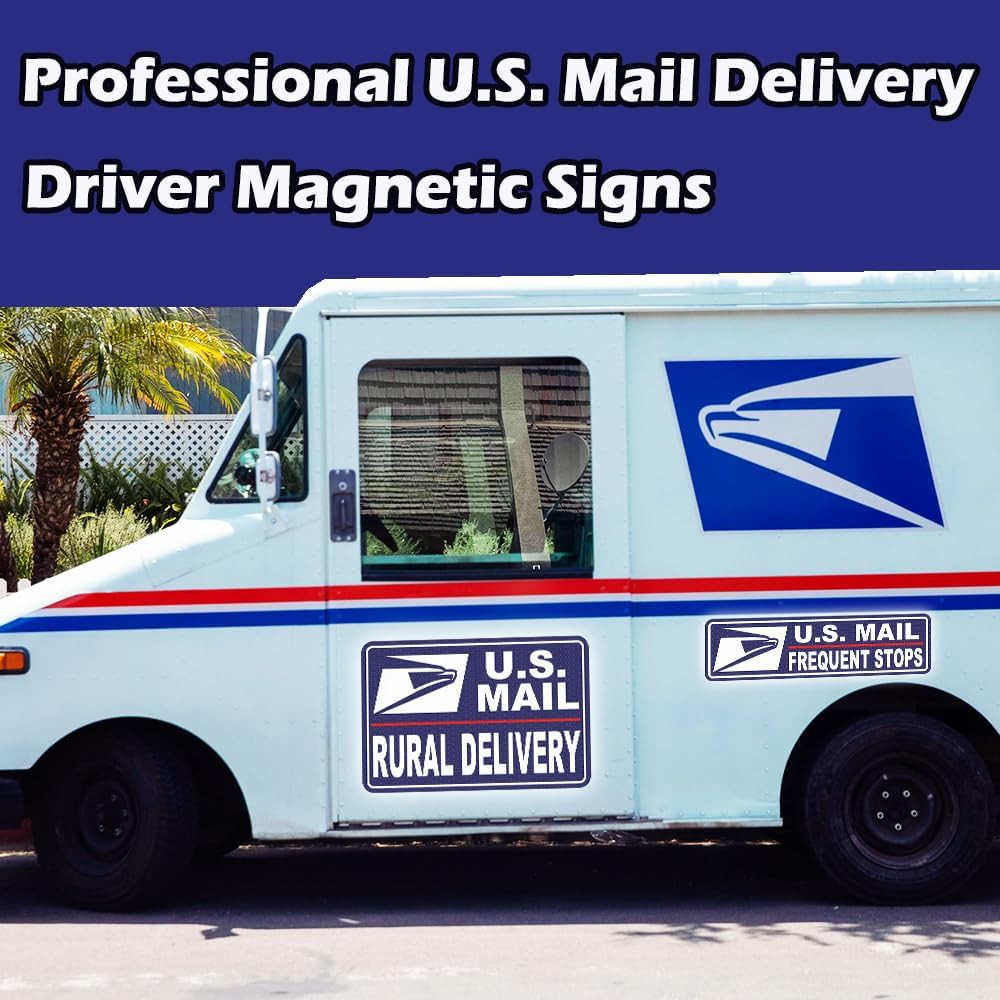 Car Magnets Postal,Heavy Duty U.S. Reflective Mail Delivery Driver Magnetic Sign