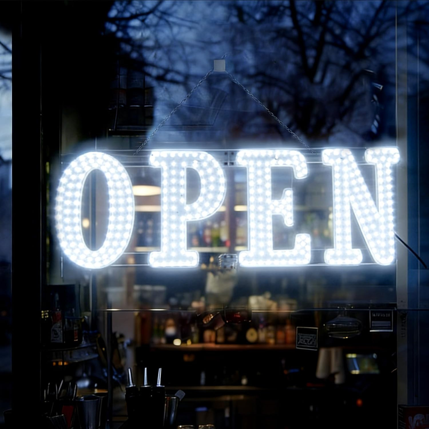 Open Sign for Business 30″X10″ with Timer and Remote Control, 10 Flashing Modes