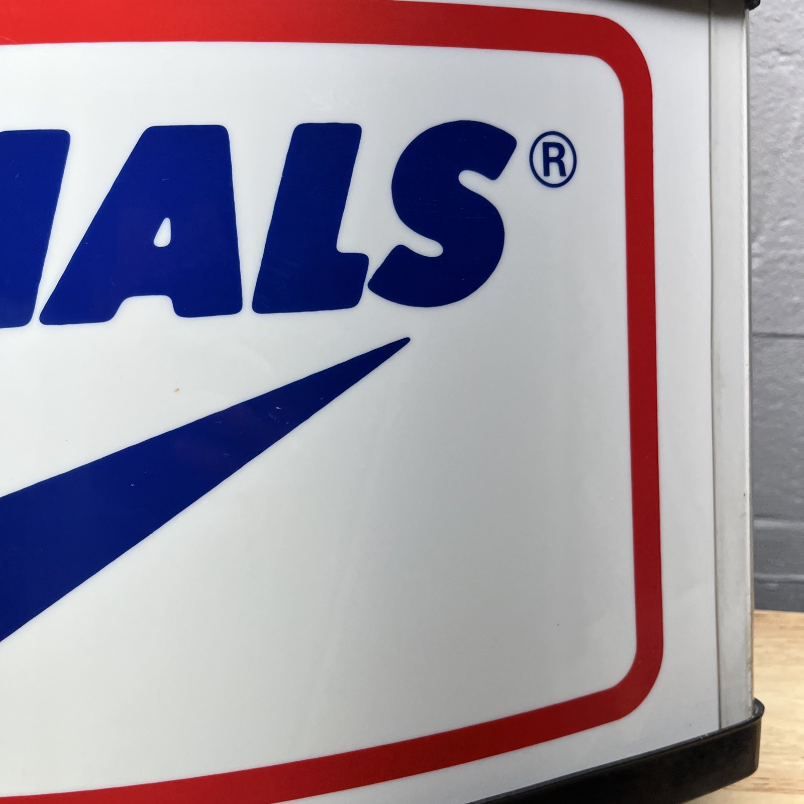 Vintage THE FINALS Light up Store Sign Hanging Wall Mount Dbl Sided 23”x13”