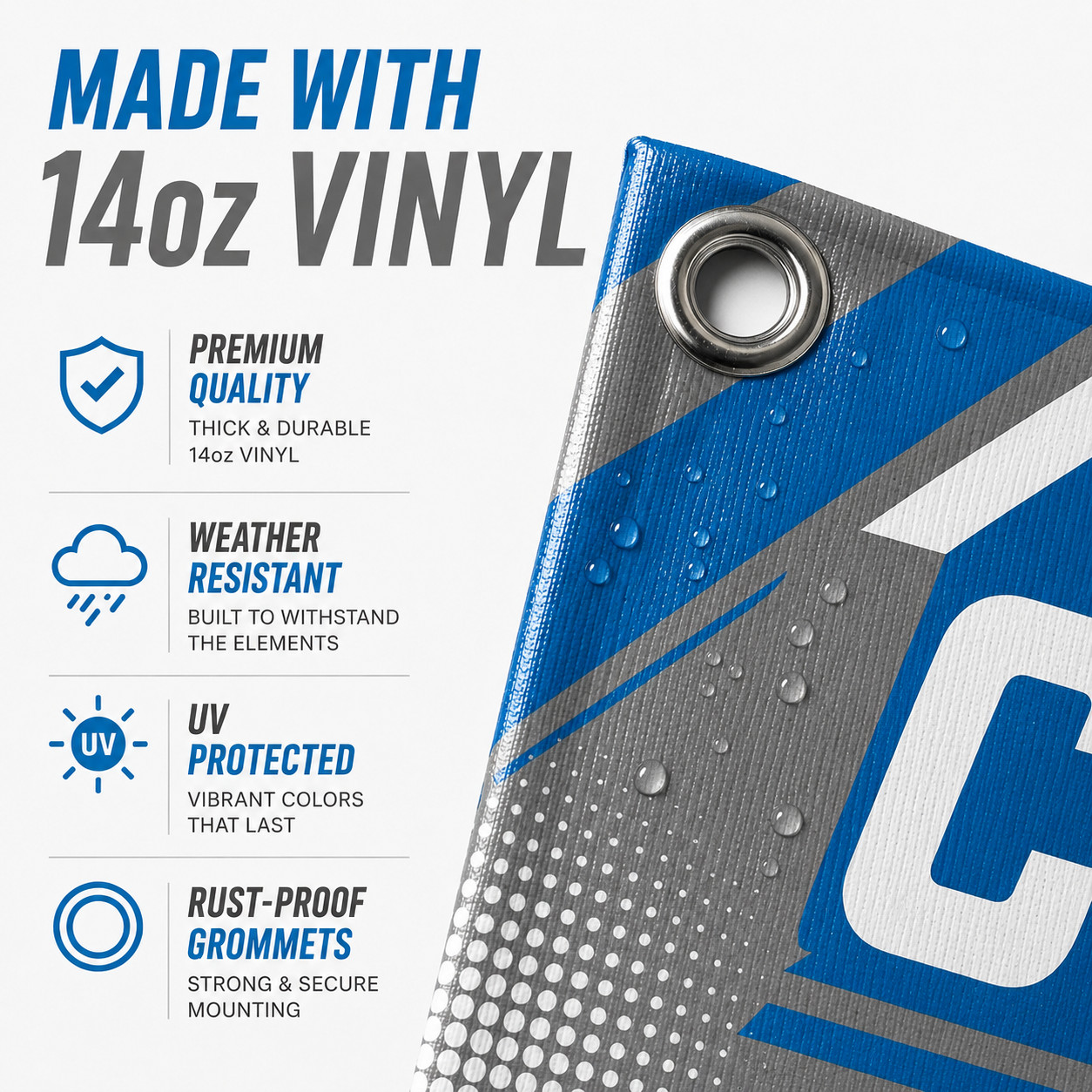 Custom Vinyl Banner Personalized Outdoor Waterproof Sign w/ Grommets Any Size