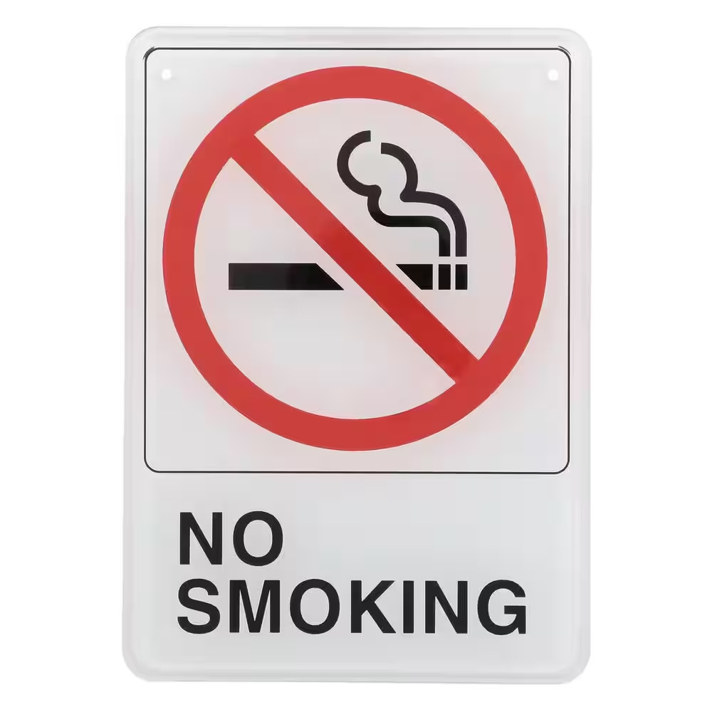 5 In. X 7 In. Plastic No Smoking Sign