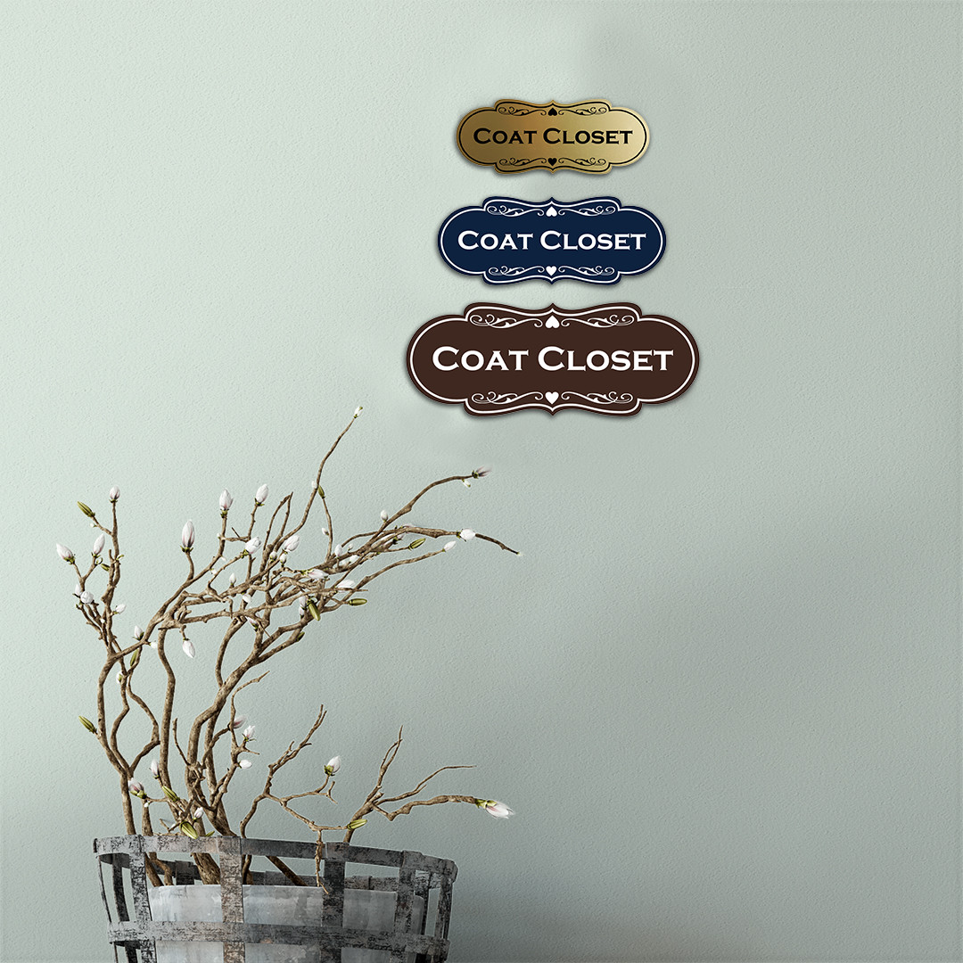 Designer Coat Closet Wall or Door Sign