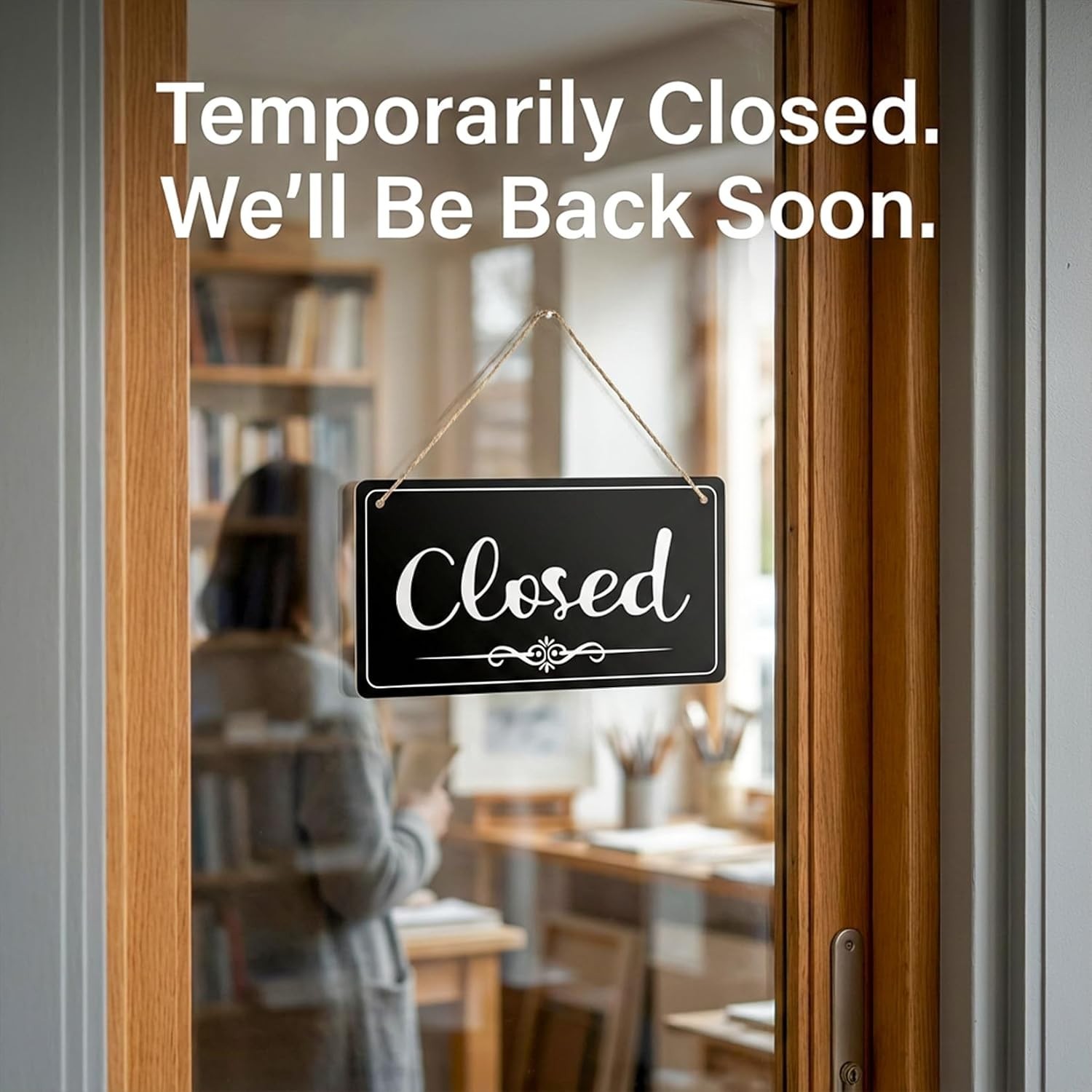 CARGEN Open Signs Double Sided Open Closed Sign Business Hours Sign Hanging Busi