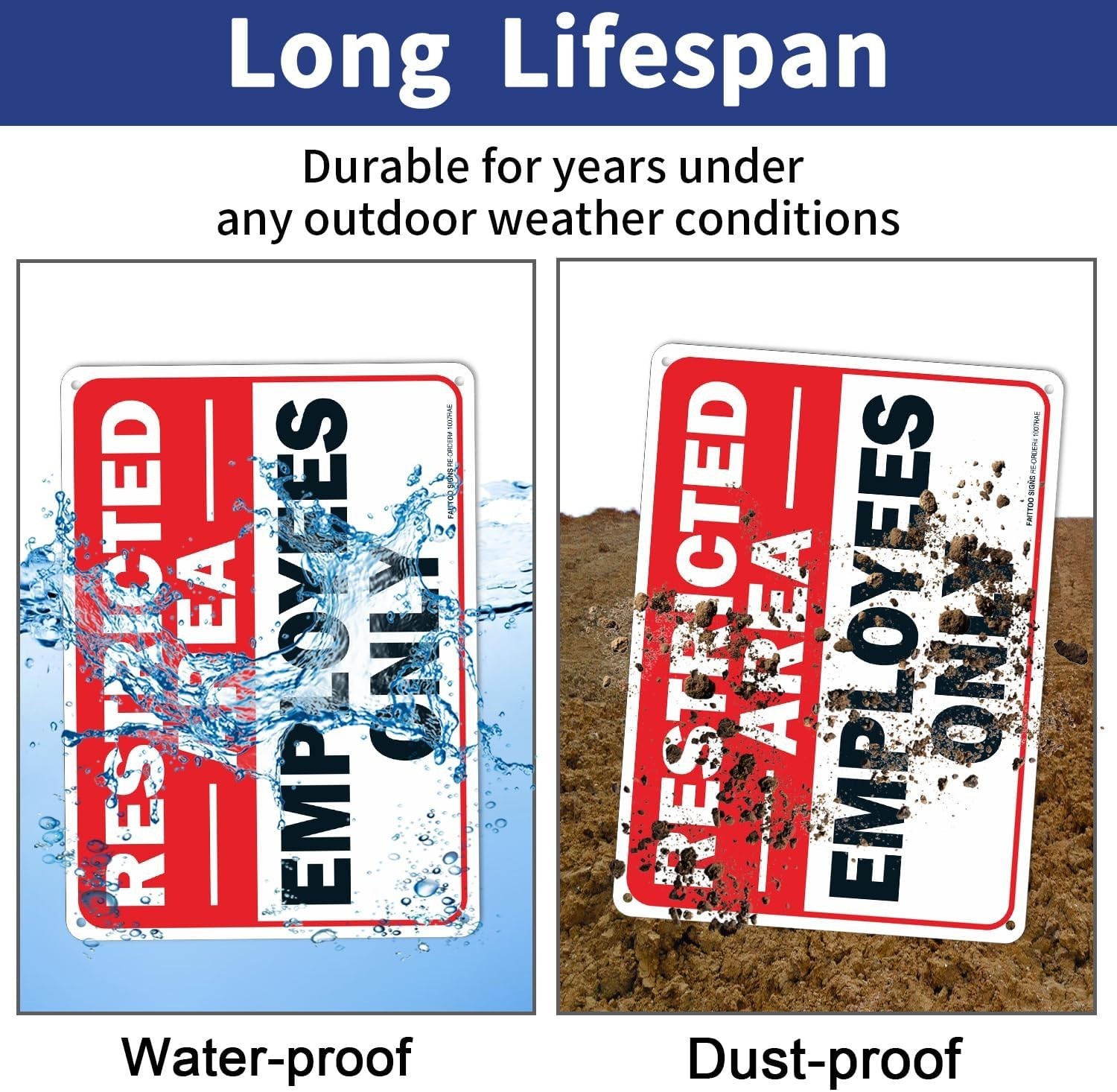 2 pack Restricted Area Employees Only Sign, 10 x 7 Inches .40 Rust Free Alumi…