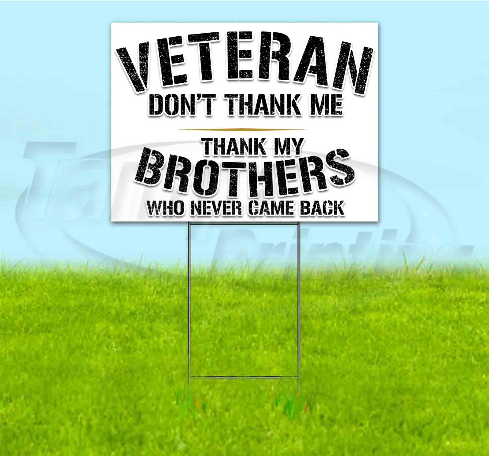 THANK YOU VETERANS 18×24 Yard Sign WITH STAKE Corrugated Bandit USA MILITARY