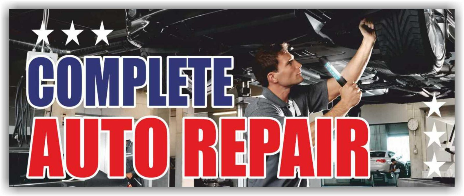 AUTO REPAIR Advertising Banner Vinyl Mesh Sign service mechanic check diagnostic
