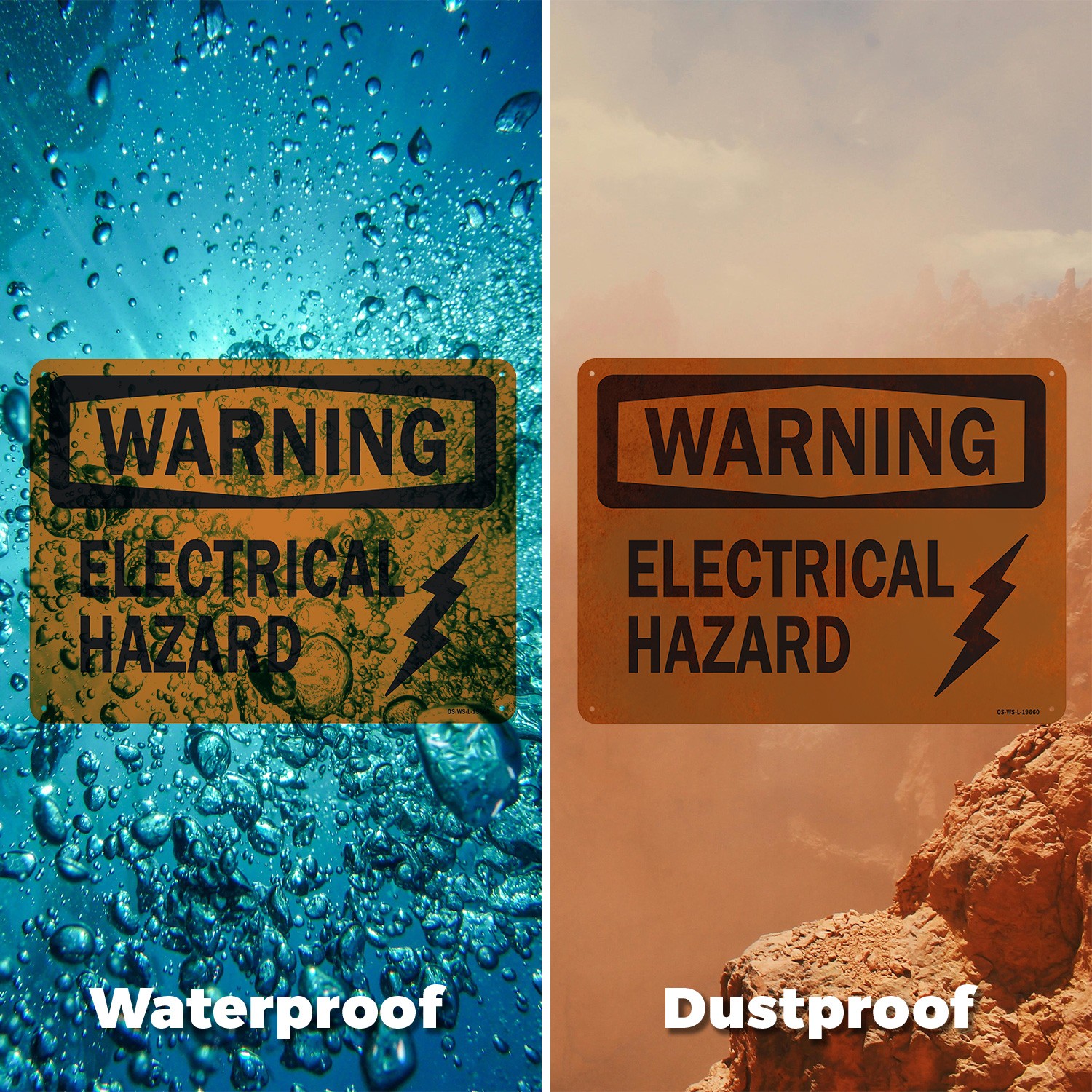 Electrical Hazard OSHA Warning Sign Metal, Plastic, Or Decal – 5 or 10 Pack