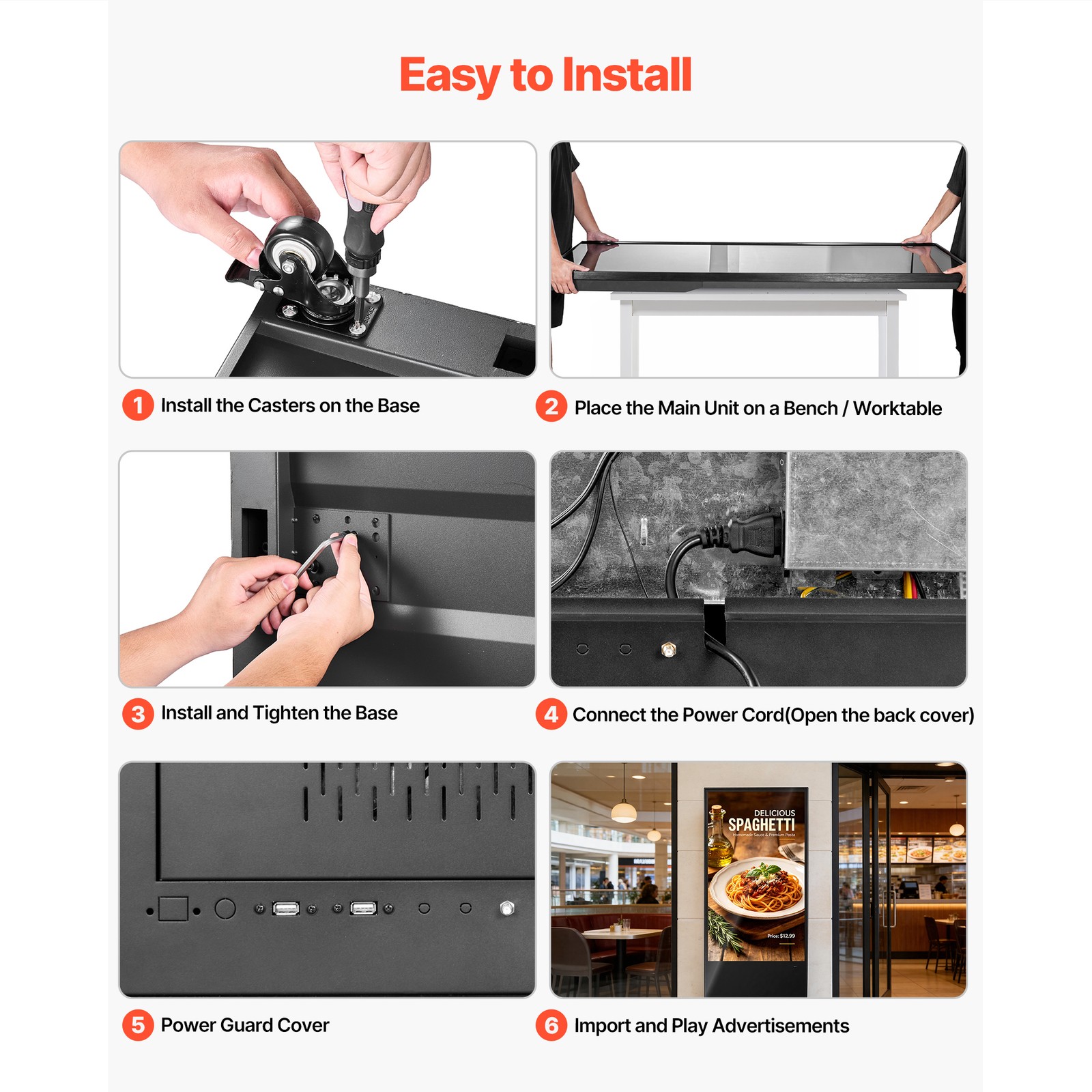 Uimoso 55 in Indoor Digital Signage Floor Display Kiosk with 4K Resolution