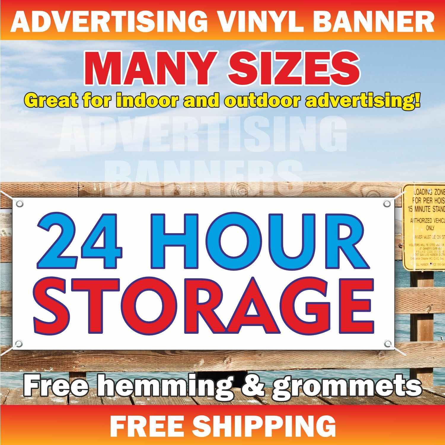 24 hour storage Advertising Banner Vinyl Mesh Sign access safe secure units