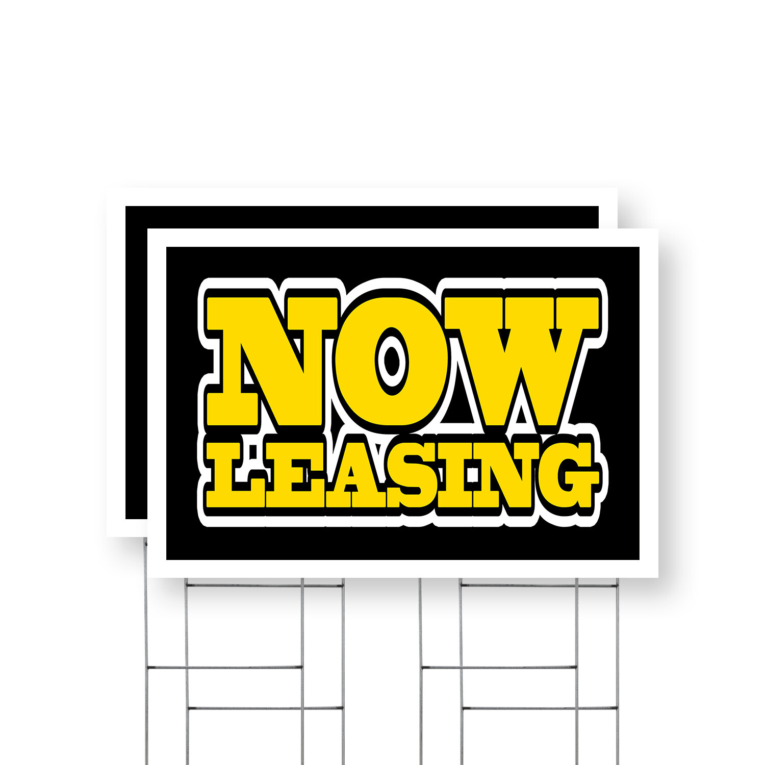 Now Leasing Yard Sign Property Rentals, Apartment Promotions, Clear Messaging