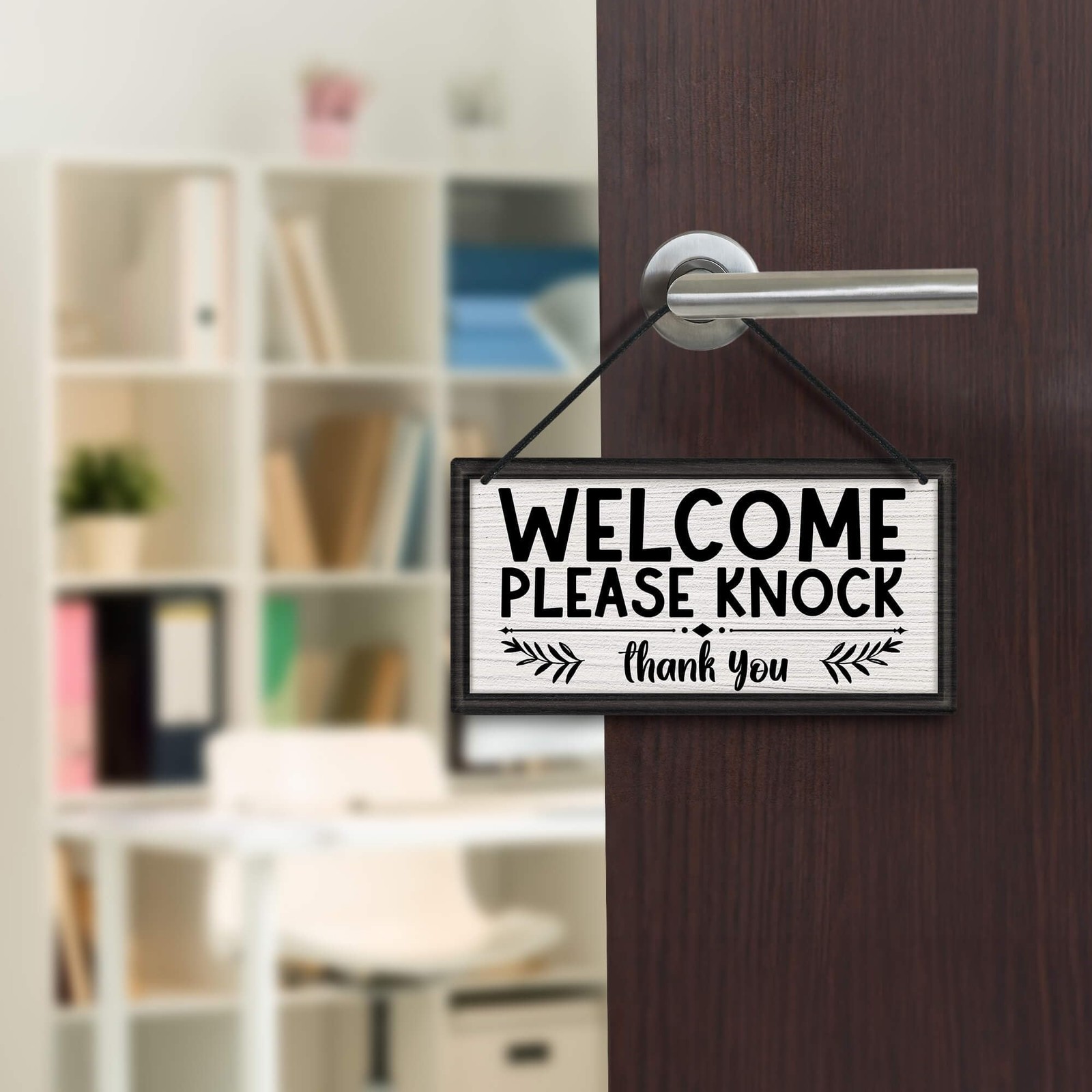 Welcome Please Knock Office Door Signs, PVC Do Not Disturb Door Hanger Sign, …