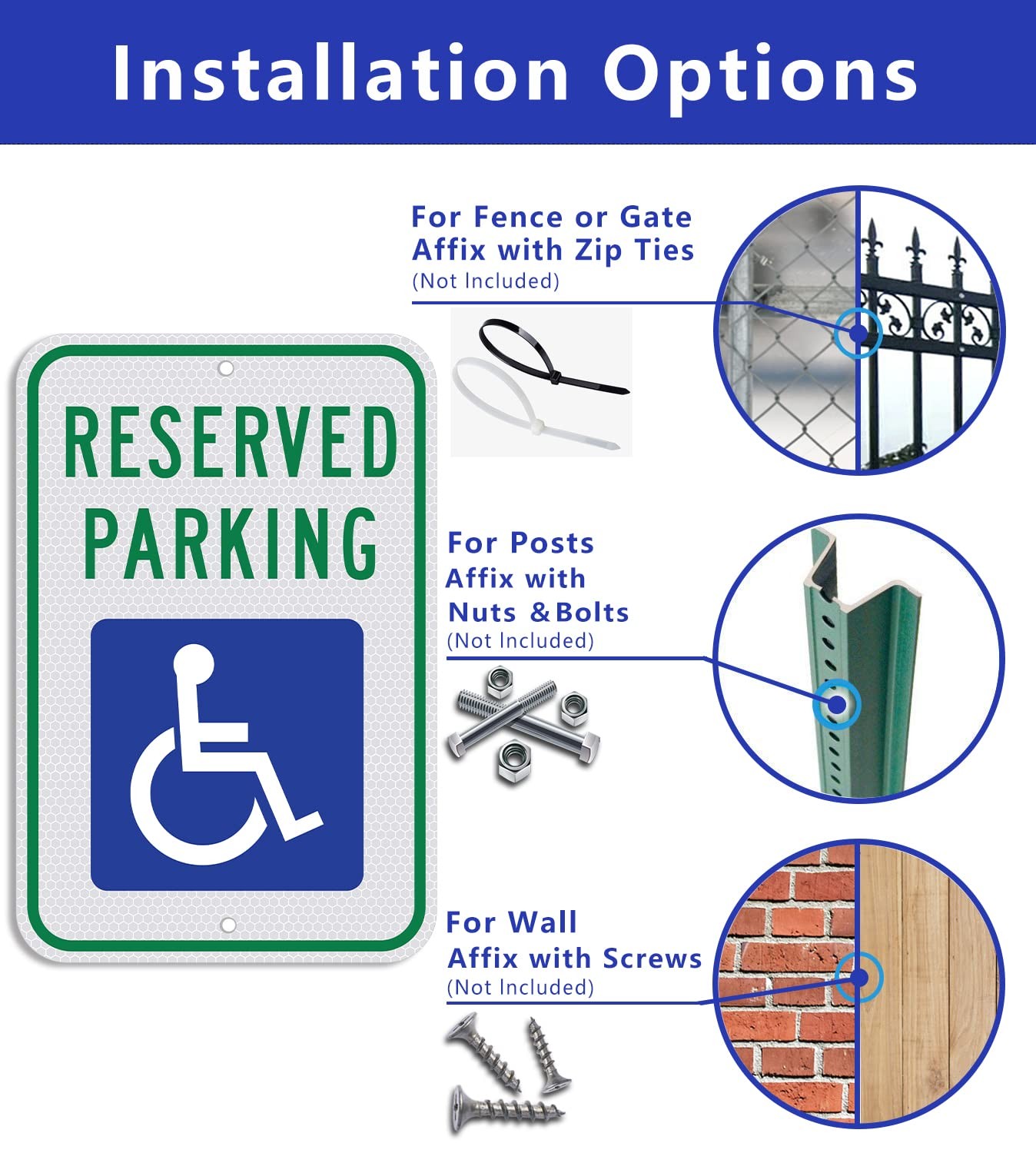 Handicap Parking Sign-18 X 12 Inch Aluminum Sign, with ADA Accessibility Symbol,