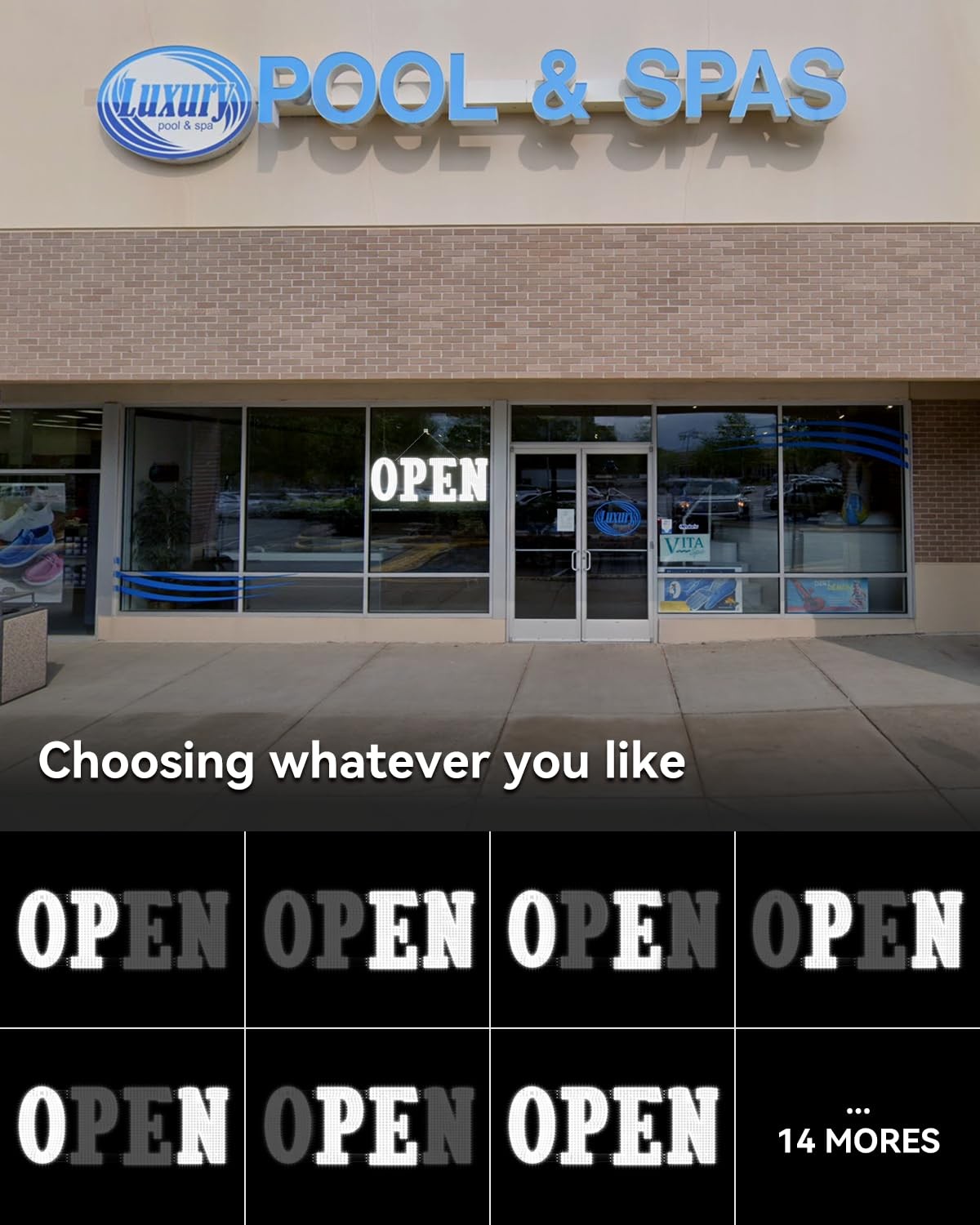48″x17″ Extra Jumbo LED Open Sign BT and Remote Control Open Sign Super Brigh…