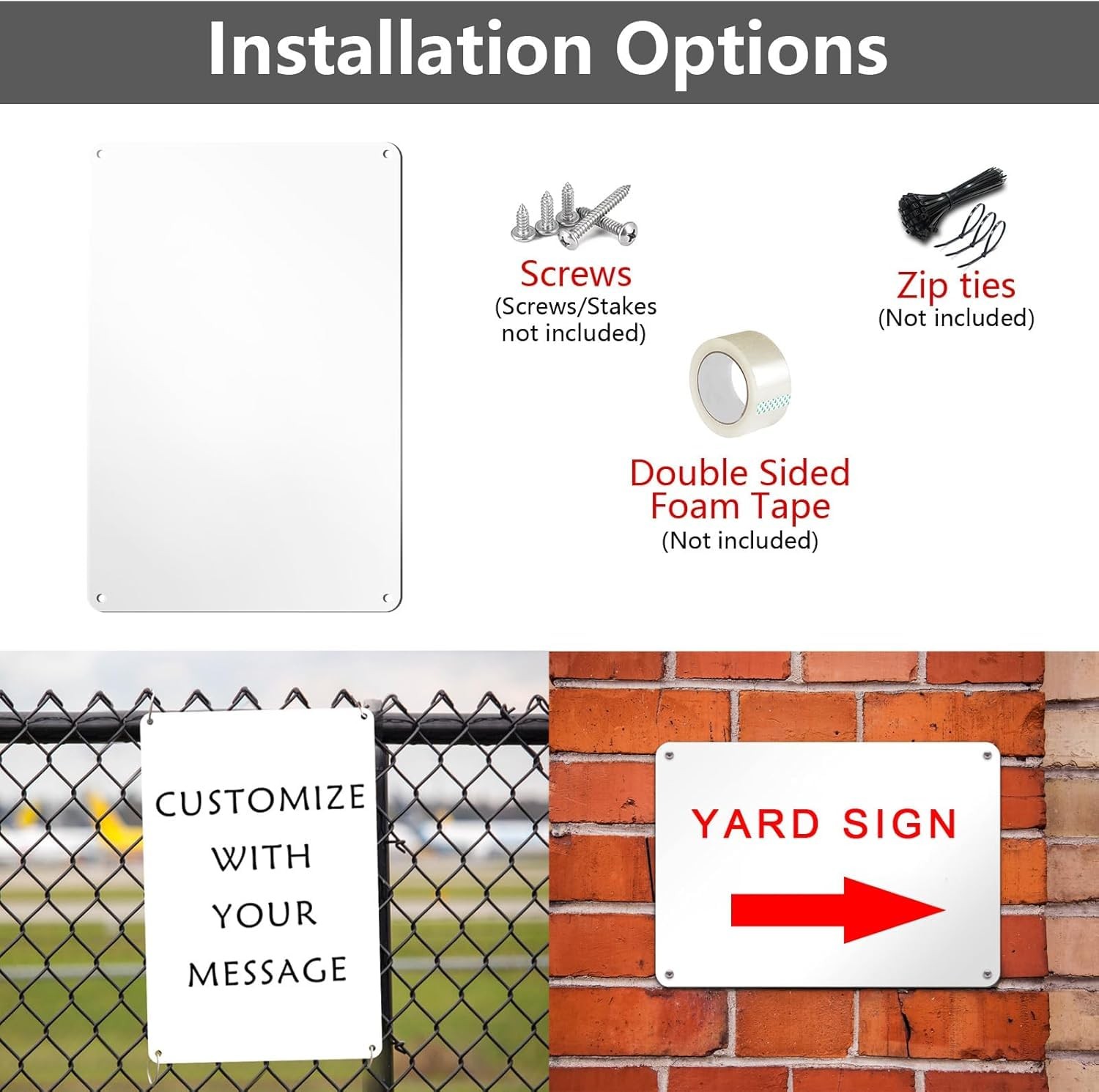 White Blank Metal Sign,10 x 7 Inches Sturdy Rust Free Aluminum Metal Signs Wh…