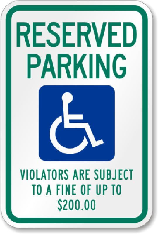 Handicap Parking Sign Aluminum ADA Reserved 8×12 Weatherproof Outdoor