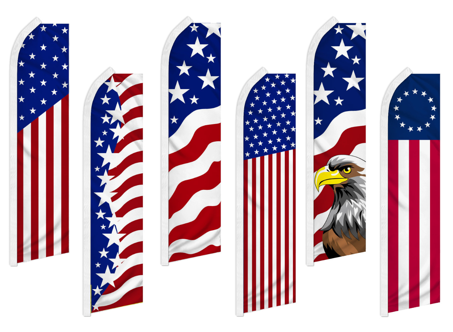 Large USA Advertising Flutter Feather Flag Swooper Flag Betsy Ross American Flag