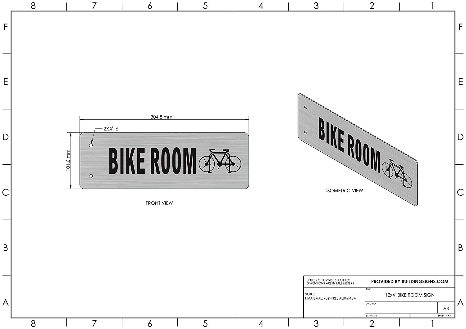 Bike Room -Two-Sided/Double Sided Projecting, Corridor-REF24-1027