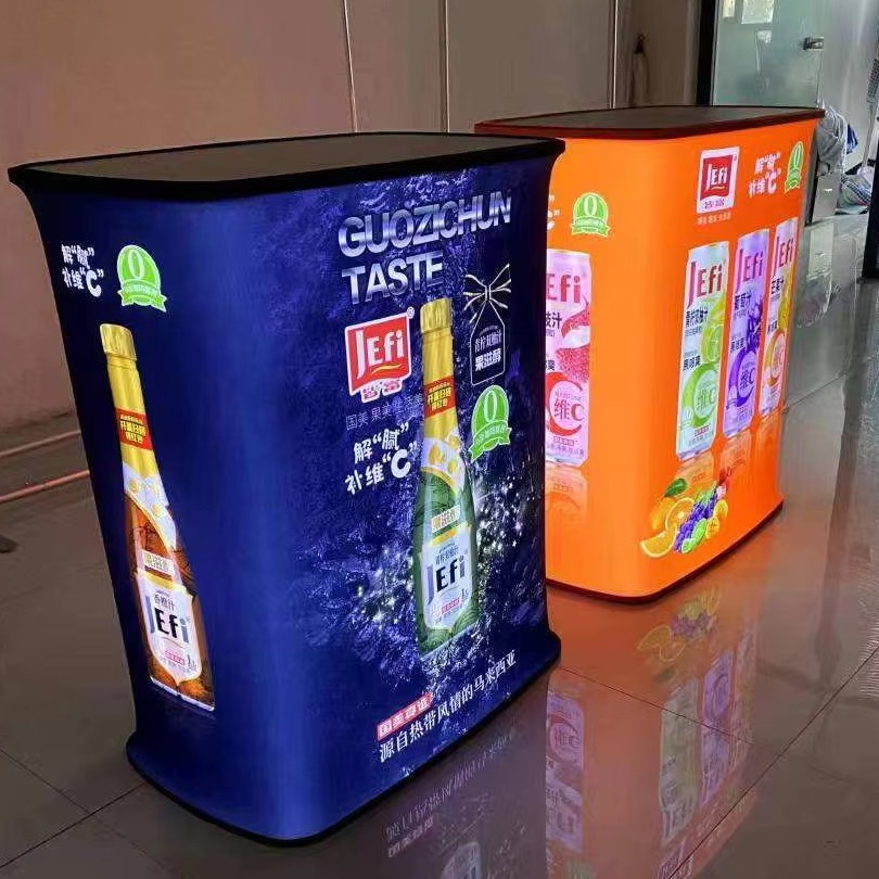 Portable Tension Fabric Counter Pop-Up Display Stands for Trade Shows Exhibits