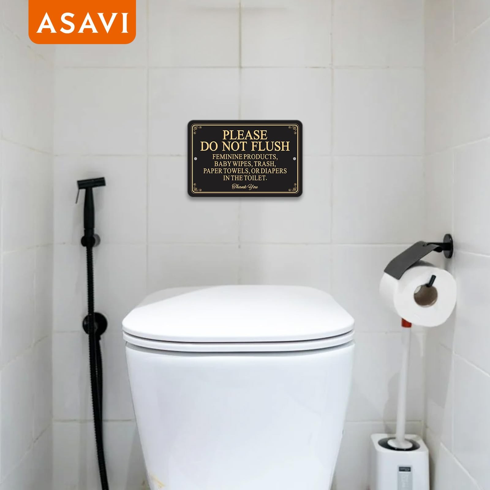 Please Do Not Flush Sign – 6×4 Inch Acrylic Bathroom Sign Waterproof & Durabl…