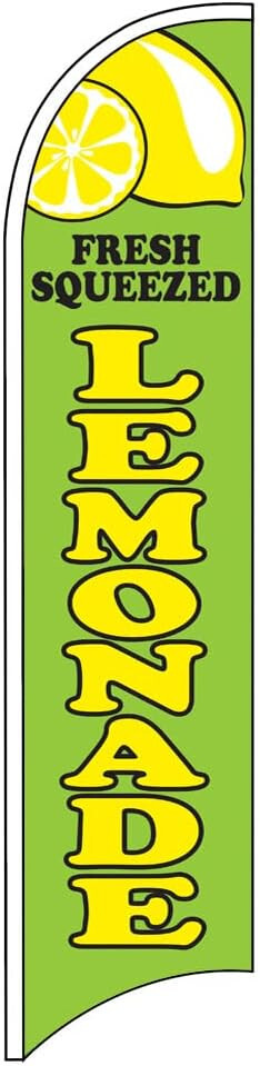 FRESH SQUEEZED LEMONADE Windless Swooper Flag 2.5×11.5 ft Feather Banner Sign gb