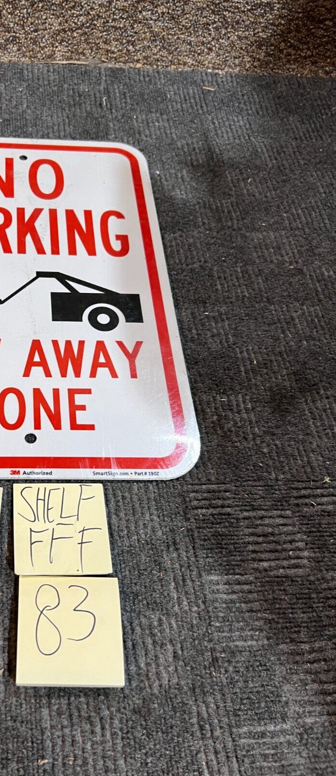 (QTY 3) SmartSign No Parking Tow Away Zone Sign 190Z 3M Engineer Grade Aluminum