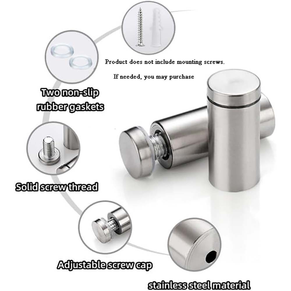 201 Stainless Steels Sign Supports Wall Mount Advertising Screw Standoff Fixings
