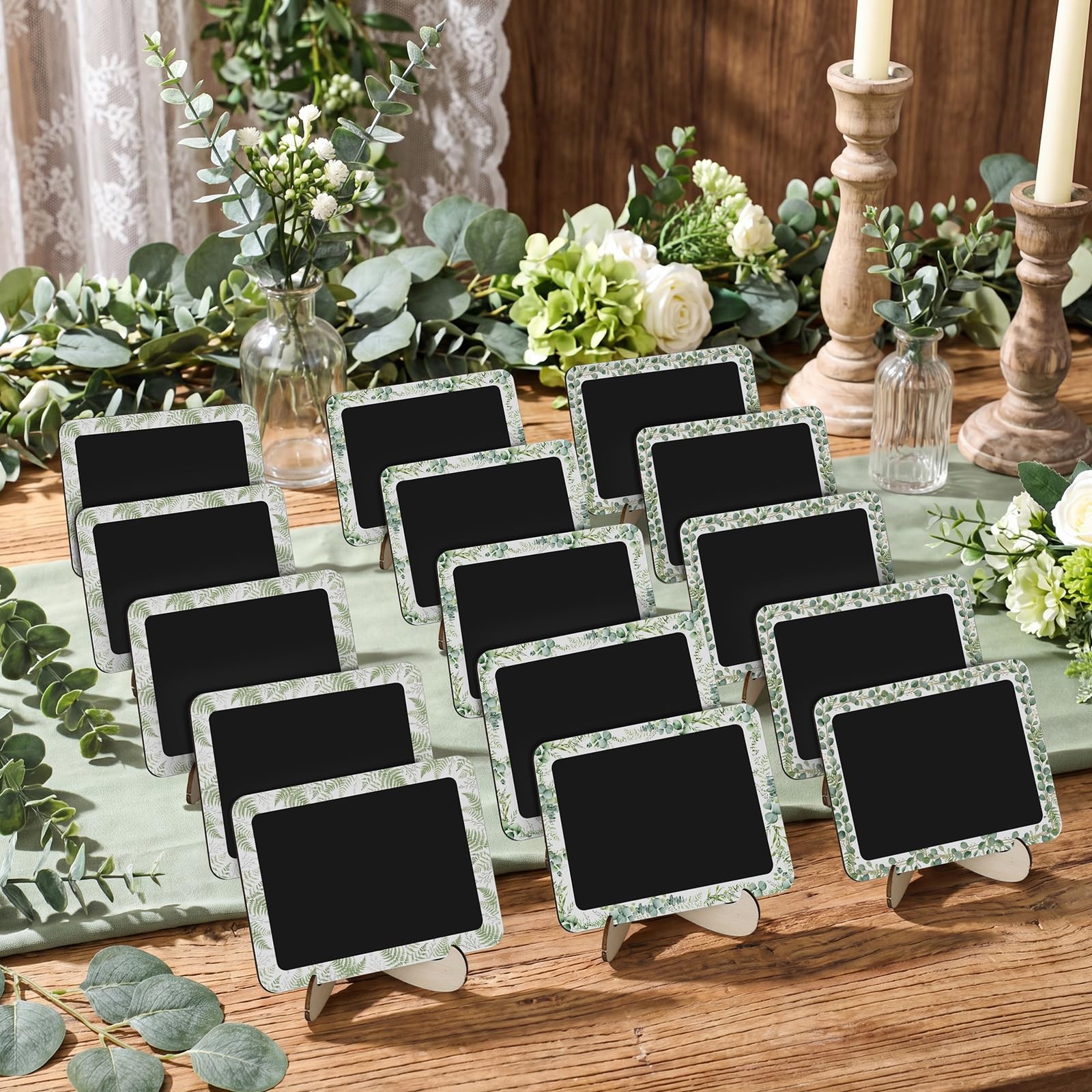 24 Pcs Mini Chalkboard Sign with 4 Liquid Chalk Markers Food Labels for Party…