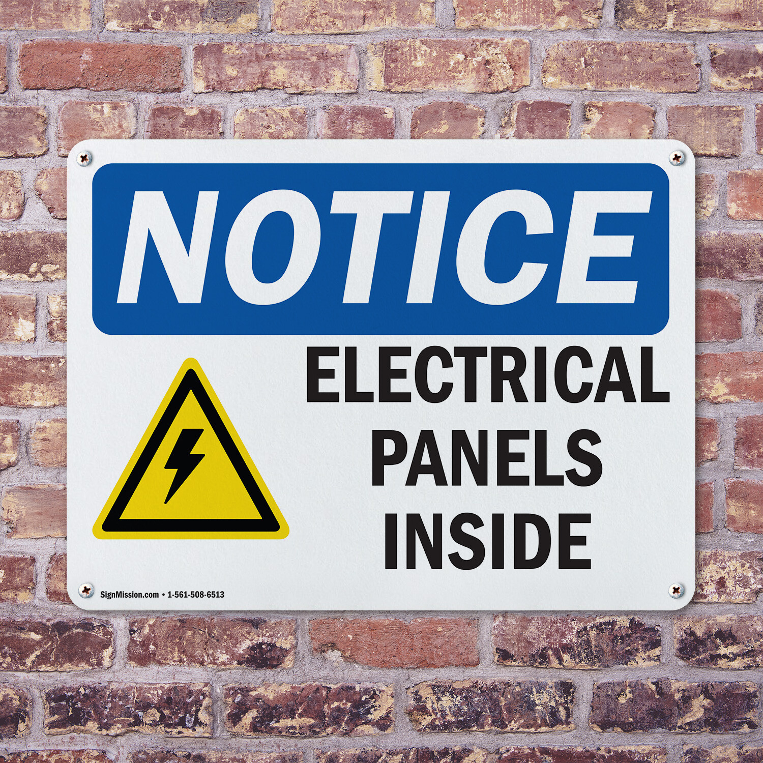 (2 Pack) Electrical Panels Inside OSHA Notice Sign Decal Metal Plastic