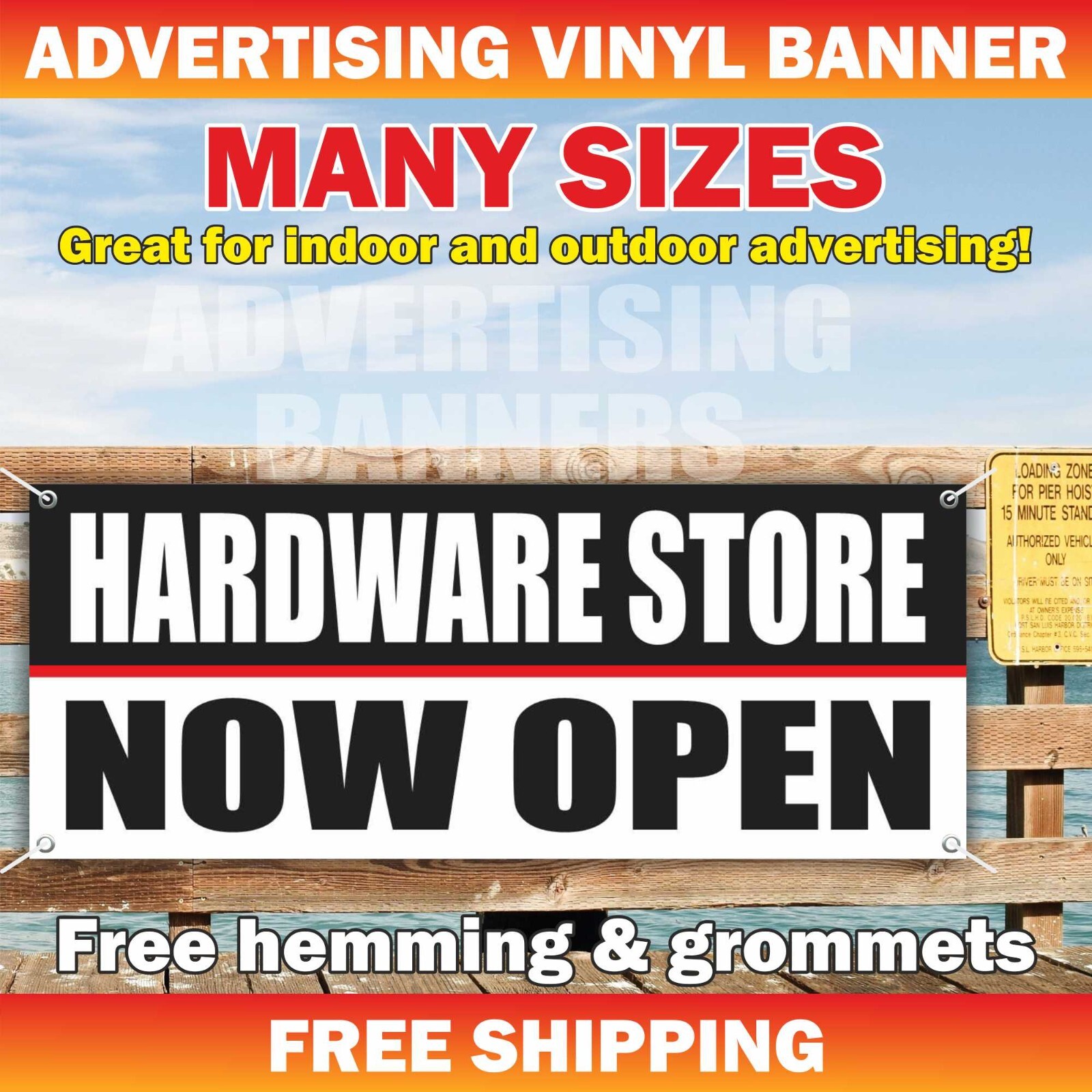 HARDWARE STORE NOW OPEN Advertising Banner Vinyl Mesh Sign Poster Welcome
