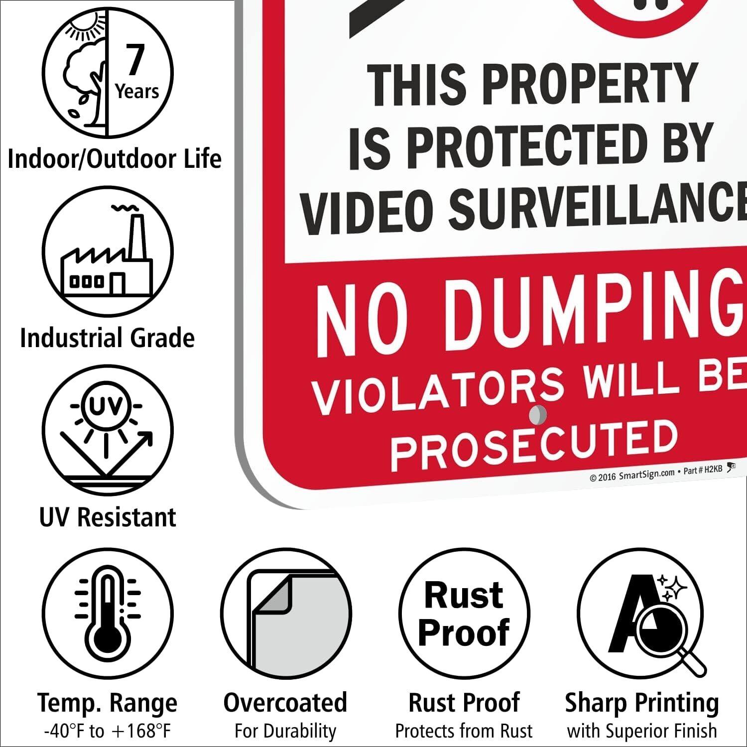 SmartSign Basics 18″ x 12″ Warning – Property Protected By Video Surveillance